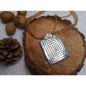 Finding Your Way Through the Maze Geometric Pendant Necklace